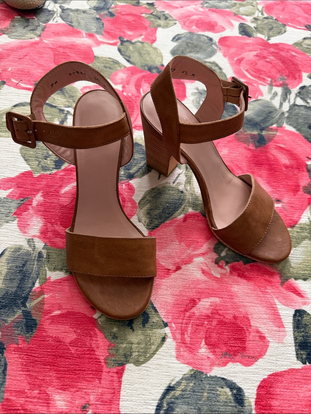 Stuart Weitzman Women’s Brown Block Heel Sandals